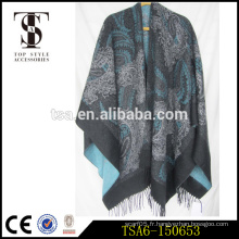 Design intemporel, lourd, oversized, paisley, écharpe, cadeau de Noël, capes acryliques et ponchos